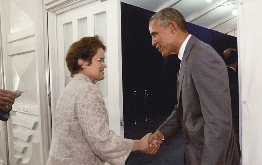Frances Adamson and Barack Obama