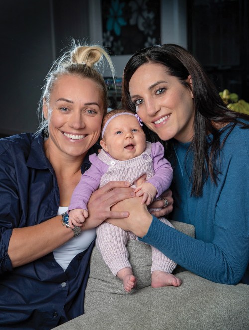 Erin Phillips with wife Tracy and baby Londyn Skye