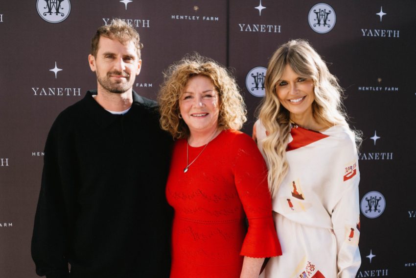 Joel Patful, Trish Patful and Elle Ferguson at Yaneth launch